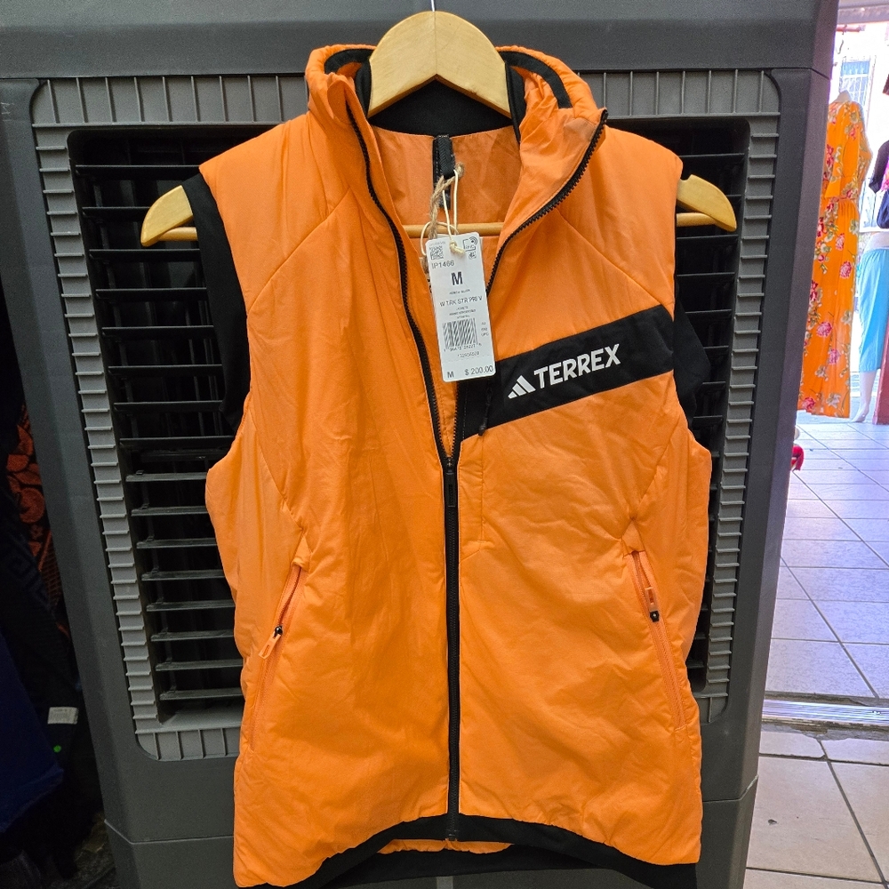 NWT adidas TERREX Techrock Stretch Primaloft Vest Amber Tint Women’s IP1466 sz M